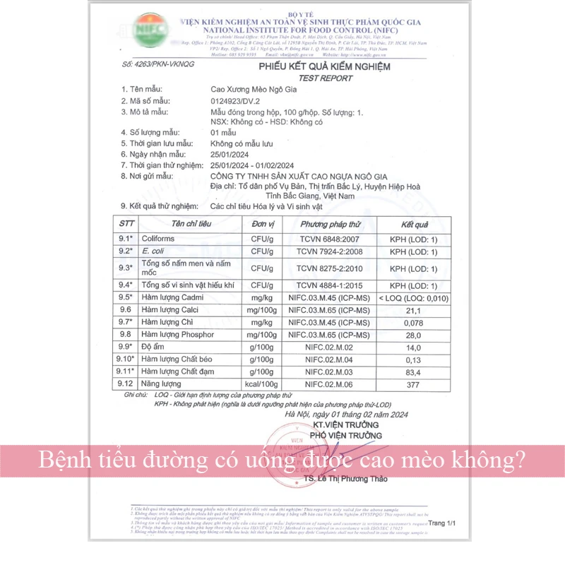 Kiểm định chất lương cao mèo Ngô Gia